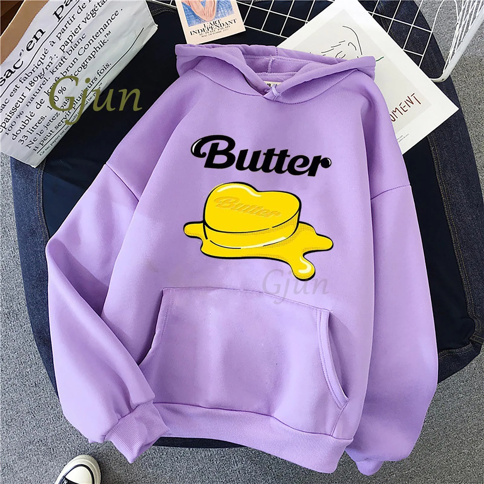 2021 NEW Ablum Butter Bangtan Boys Print Unisex Women Hoodie Female Clothes Loose Sweatshirt Harajuku Y2k Aesthetic Hoody Men | Женская