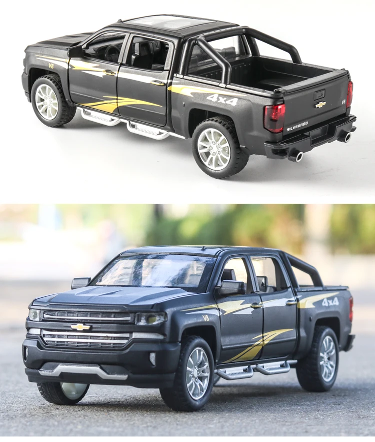 Литой автомобиль Chevrolet Solander Truck 1:32 модель моделирования автомобилей из металлического сплава вытяните назад игрушки коллекция подарки для детей