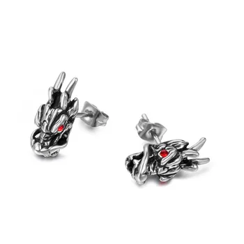 

Cross Border Titanium Steel Jewelry Stud Earrings Red Eye Tap Earrings Men's Animation Peripheral Earrings Cf104