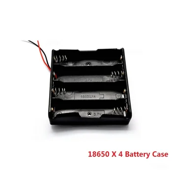 

Black 4x 18650 3.7V Battery Storage Box Case 4 Slots Way DIY Mobile Lithium Batteries Power Bank Holder Container With Wire Lead