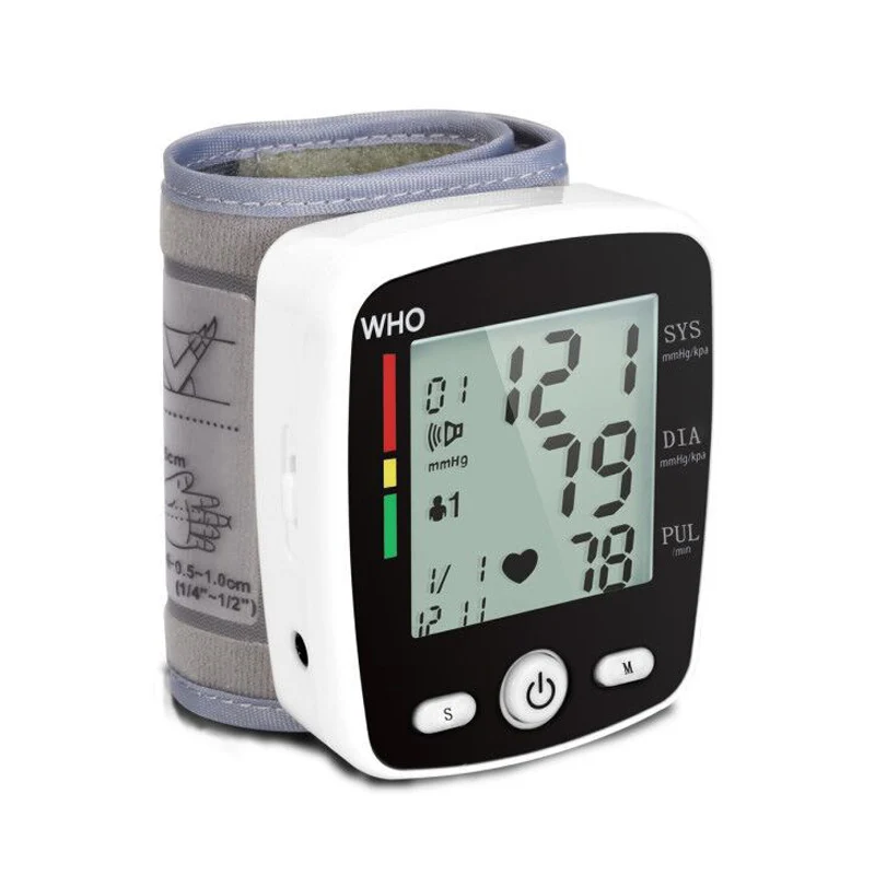

Wrist Digital Blood Pressure Monitor Tonometer Meter USB Charge Wrist Germany Chip LCD Display