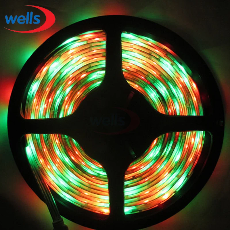 

5M 3528 SMD 60 LEDs/M Flash Multi Color RGB LED Waterproof Strip Light 12V