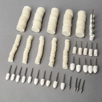 

129PCS Soft Wool Felt Polishing Buffing Wheel Mixed Set Accessories Rotary Tool With 38mm Silver White Abrasive Tools