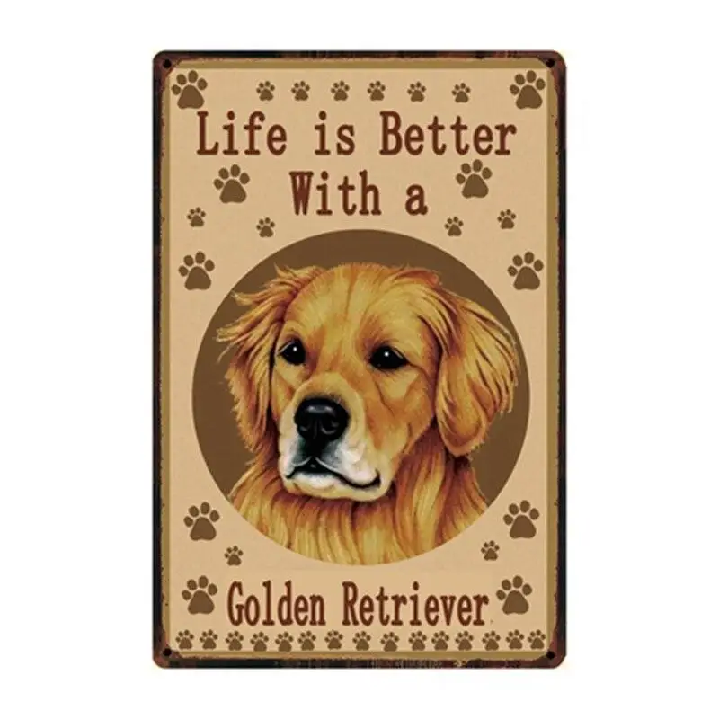 Жизнь лучше с боксером Йоркский Пудель металлический знак оловянный плакат домашний Декор Бар настенная живопись 20*30 см размер Dy71