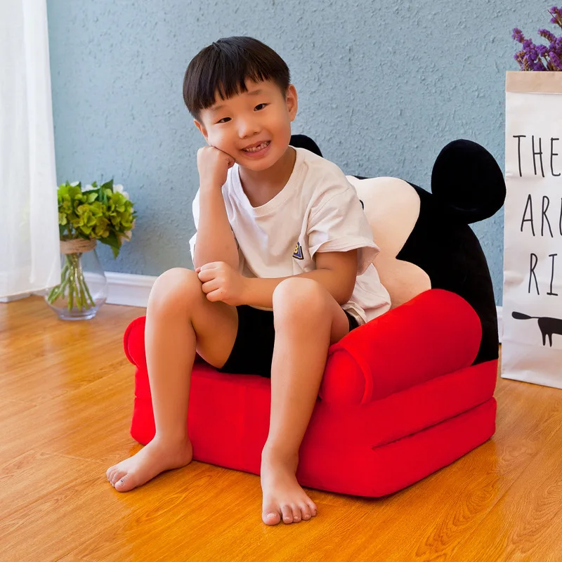 Hot Lovely Children Sofa Folding Cartoon Cute Lying Seat Baby Stool Kindergarten with Washable Cover Multicolor