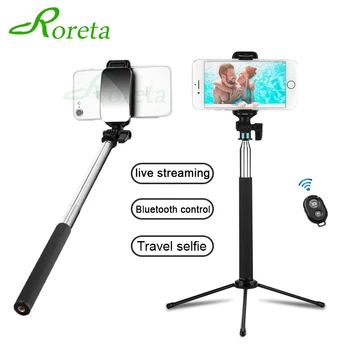 

Roreta Wireless Bluetooth Selfie Stick Handheld Monopod With Mirror Shutter Remote Extendable Mini Tripod For iPhone Samsung