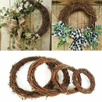

DIY Decor Garland Wicker Wreath Wedding Hot Sell Rattan Vine Ring Artificial Xmas