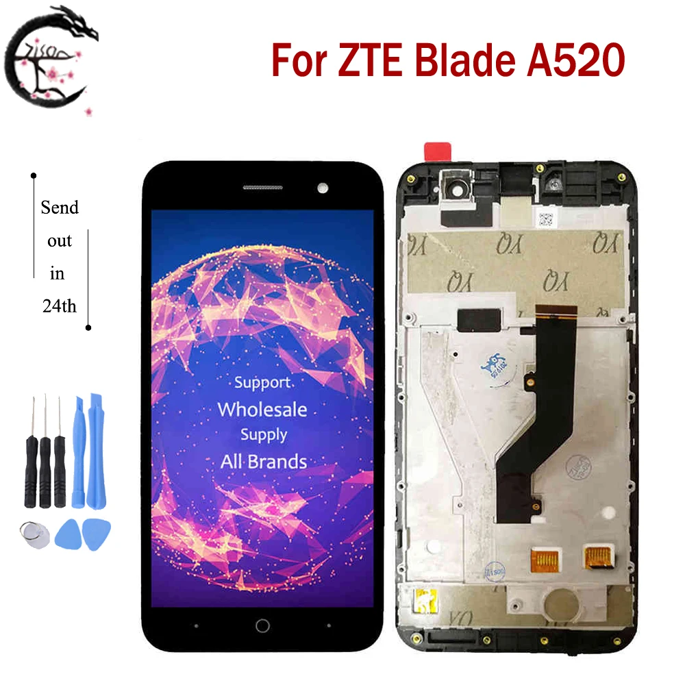 5 0 &quotЖК дисплей с рамкой для ZTE лезвие A520 полный ЖК Дисплей сенсорный Сенсор Экран