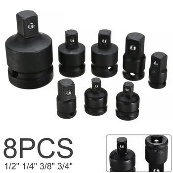 

8Pcs 1/4 3/4 3/8 1/2 Ratchet Wrench Socket Adapter Spanner Keys Converter Drive Reducer Electrophoresis Process Blacken Tool