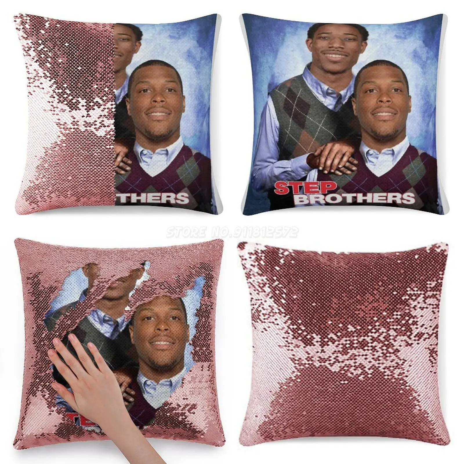 Step Brothas-DeMar And Kyle Sequin Pillowcase Magical Cushions Cover 40X40cm Mermaid Demar Derozan Basketball Splash Broth | Дом и сад
