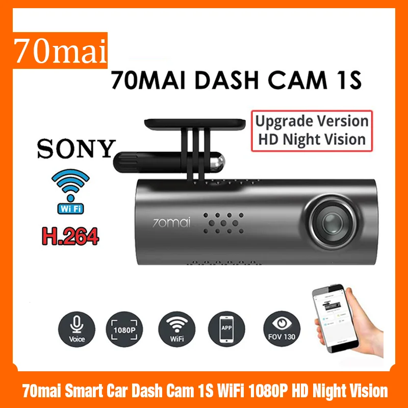 70mai Smart Car Dash Cam 1S WiFi 1080P HD камера ночного видения DVR 130 градусов Автомобильный