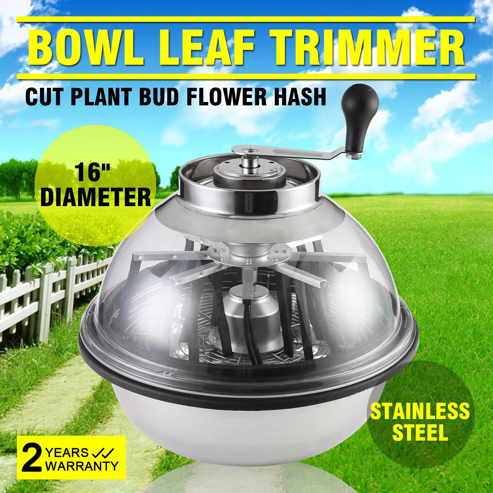 Stainless Steel 16 inch Cut Leaf Bowl Leaf Trimmer for Bud Flower Plant Leaf 