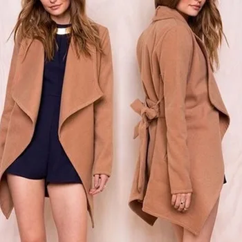 

Women Slim Coat Cardigans For Womens 2019 Irregular Turn-down Collar Trench Frauen Modegilet Long Cardigans Women trench