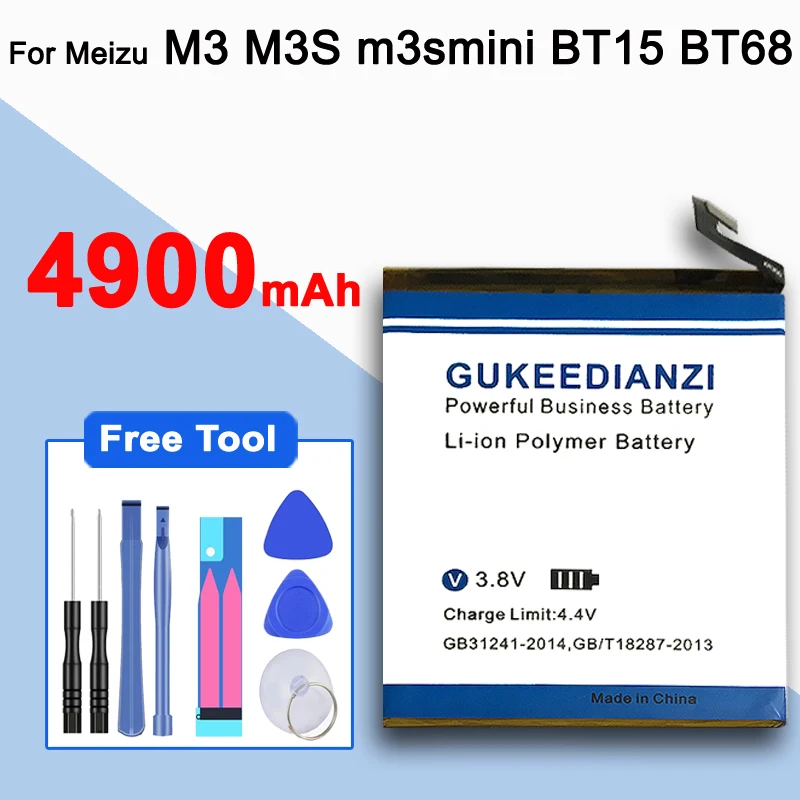 4900 мАч Высокая батарея BA621/BA612/BT15/BT61/BT68 для Meizu Note 5 M5 Note/M5 5S M5s/M3 M3s/M3 Note L681H M681H аккумулятор для телефона - Цвет: BT15 BT68 M3S 4900mA