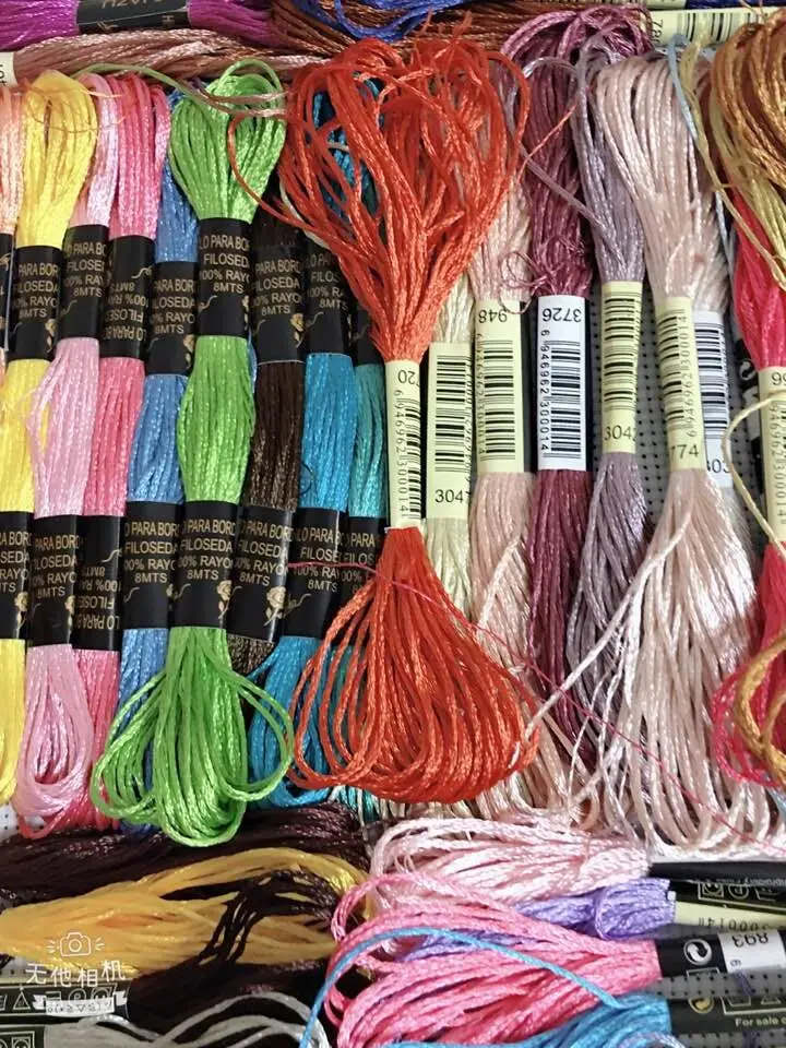 Oneroom-madejas de seda para bordar, hilo de punto de cruz, hecho a mano,  10/20/30/50/100/500 _ - AliExpress Mobile