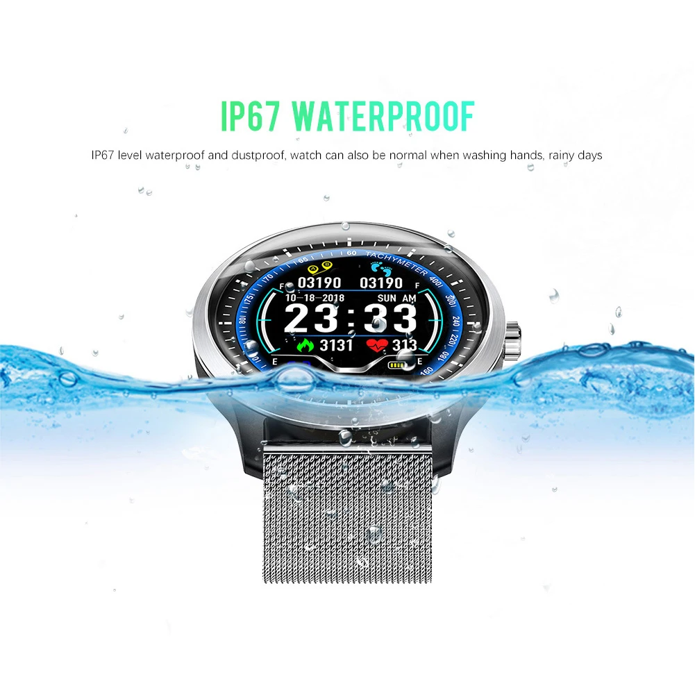 Новые смарт-часы для мужчин IP67 Водонепроницаемый кровяное давление Smartwatch монитор сердечного ритма Спортивный Браслет Модные женские для Android IOS