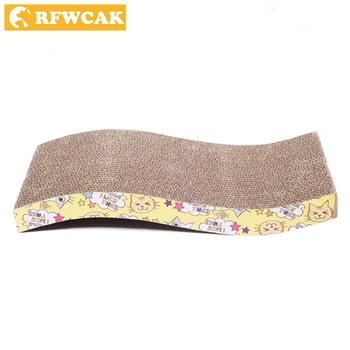 

RFWCAK 44x22CM Big Pet Cat Scratching Corrugated Board Grinding Claw Plate+Catnip Paper Pad Climbing Frame Scraper Mat