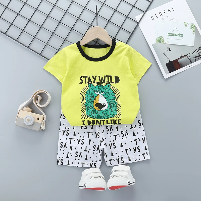 2020 Summer Cotton Baby Boy Clothing Sets Formal Infant 1 Year Birthday Party Clothes Suit T-shirt+Pant Children's Cloth |