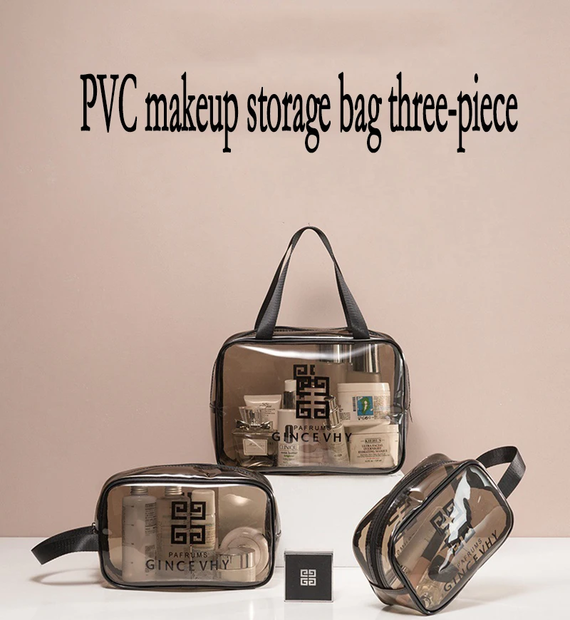 

Fashion Portable Ladies Makeup Storage Bag Men's Travel Storage Bag Waterproof Transparent PVC Wash Bag Large Medium And Small S