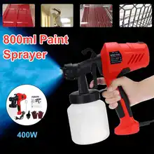 400W Мощность Electric paint воздуха спрей Пистолеты Краски опрыскиватель 2,5 мм 800 мл Аэрограф для стены комнаты мебель Краски ing распылительный инструмент