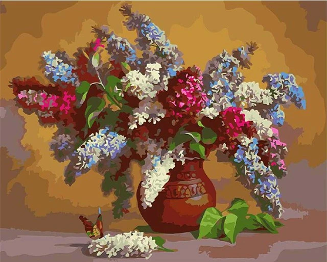HUACAN Oil Painting Numbers Flowers HandPainted Kits Drawing Home Decoration Art Gift DIY Pictures Canvas - Цвет: SZHC1-637