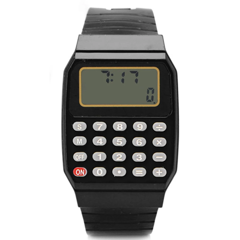 Модный калькулятор часы Детские светодиодные цифровые часы детские часы силиконовый ремешок электронные часы montre enfants reloj infantil