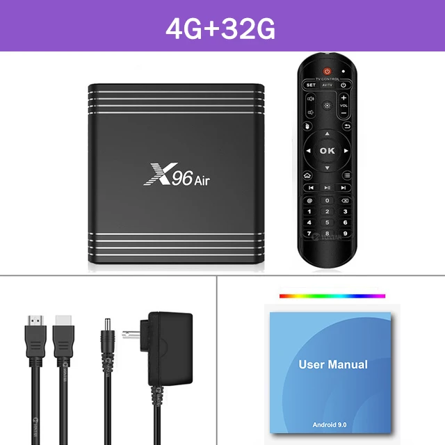4G 32G Amlogic S905X3 X96Air Android 9,0 ТВ приставка четырехъядерный 2,4& 5G двойной Wifi BT Поддержка 8K медиаплеер X96 4 Гб Ram 64 Гб Rom - Цвет: 4G 32G