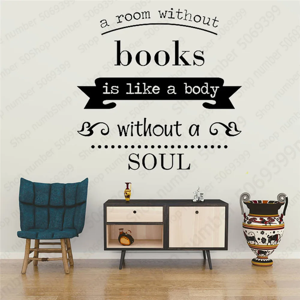 

Books Soul Quote Wall Decor Decal Sticker Home Decor Living Room Bedroom Removable Wall Art Stickers Mural Kids Rooms LW648