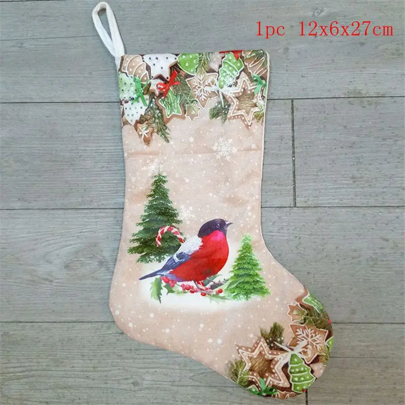 Рождественские чулки, носки, кошка, собака, лось, Navidad, год, мешок для конфет Рождество, украшения, рождественские елки, вечерние подарочные сумки для детей - Цвет: 1cp 12x6x27cm