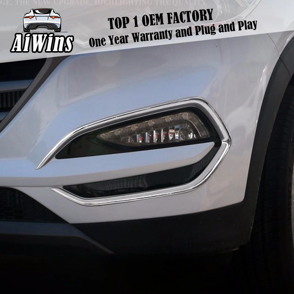 Подходит для HYUNDAI TUCSON передний налобный противотуманный фонарь FOGLIGHT лампа хромированная Накладка для автомобиля вставка рамка стильное украшение литье