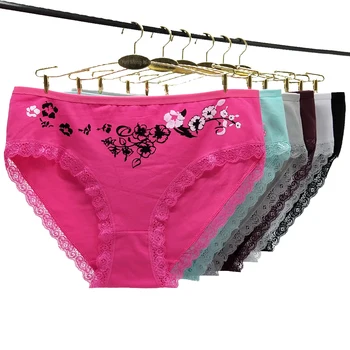 

Wholesale Women's Clothing High-Rise Solid Color Women Plus Size 2XL 3XL 4XL Cotton Briefs Panties 89361