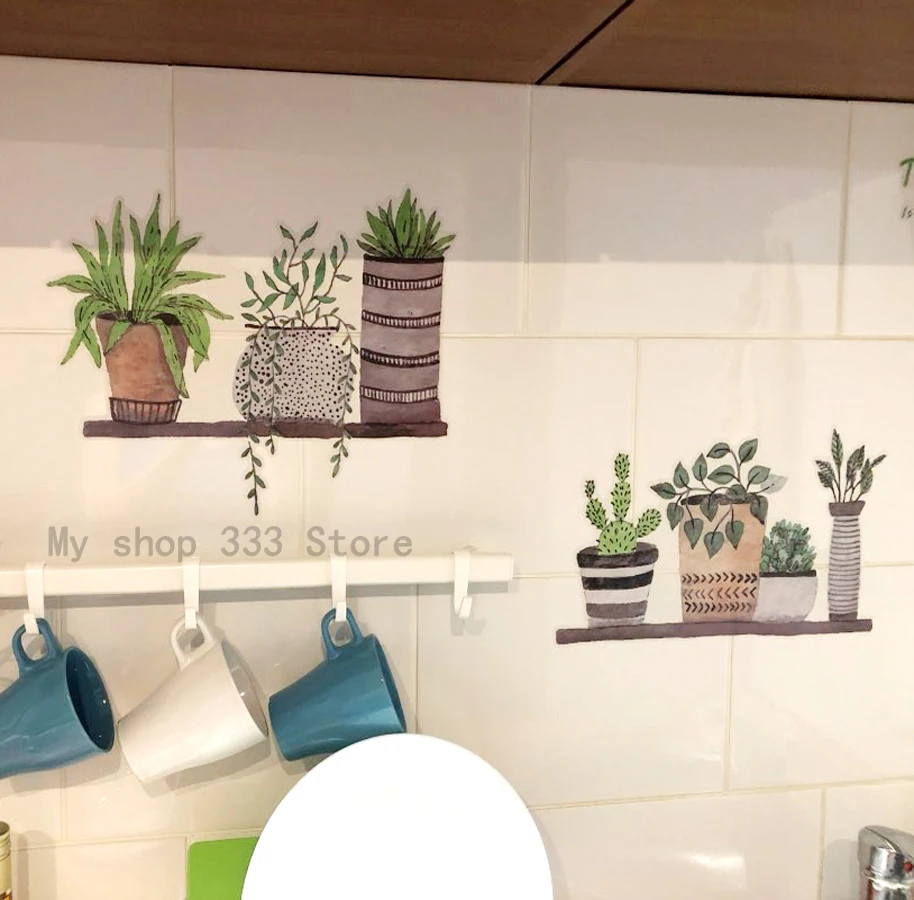 园林植物盆景墙贴家居装饰