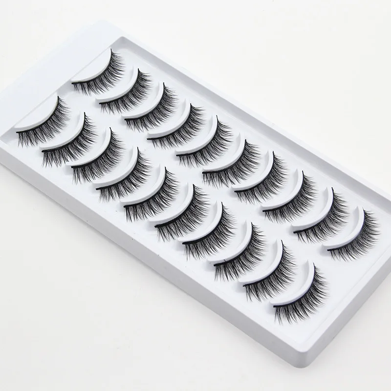 

01 Natural Long False Eyelashes Women's Cotton Thread Hard Stem Natural Cross Densely Makeup Eyelash Extension Tool
