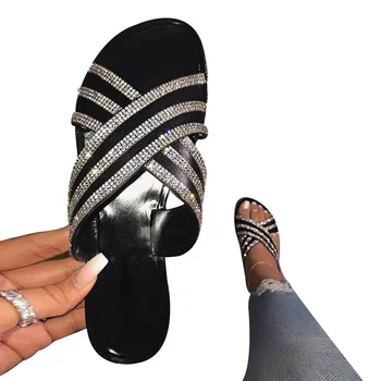 

Transparent Slippers Fashion Biling Crystal Slippers Women Platform Summer Sandals Outdoor Flat Ladies Shoes
