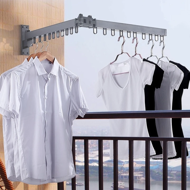 Складная настенная подвесная вешалка для сушки белья в помещении балкон выдвижная вешалка для одежды несущей 50 кг Поддержка дропшиппинг