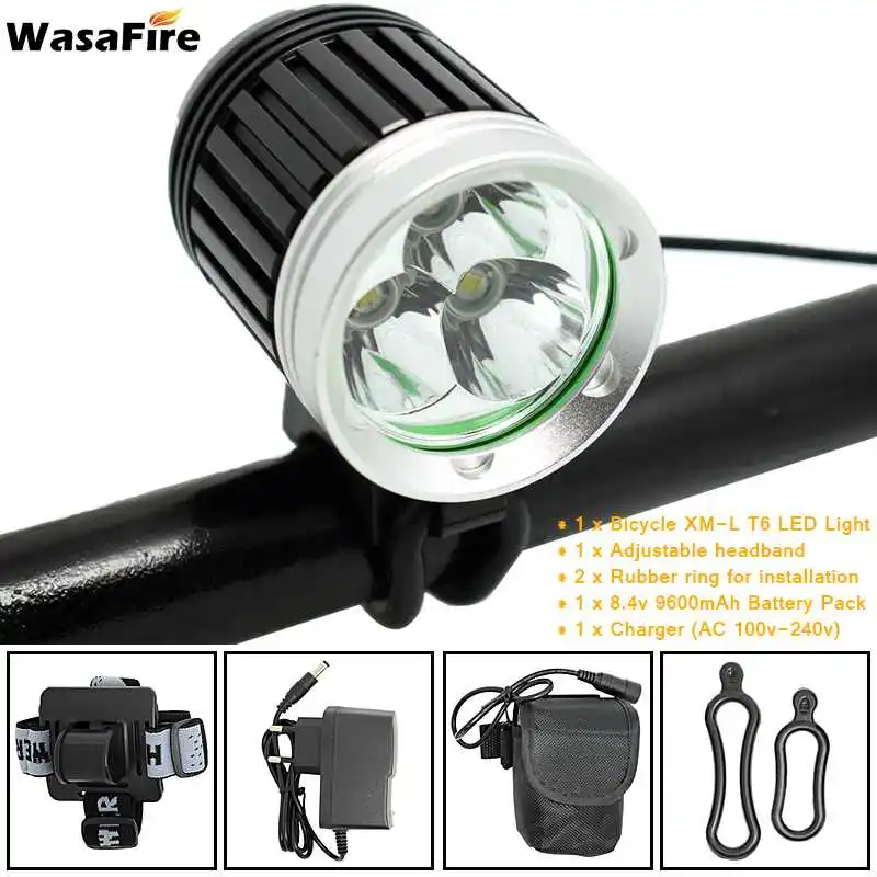 10000Lm 3xT6 LED Bicycle Lamp Light Headlight Cycling Headlamp Torch Flashlight
