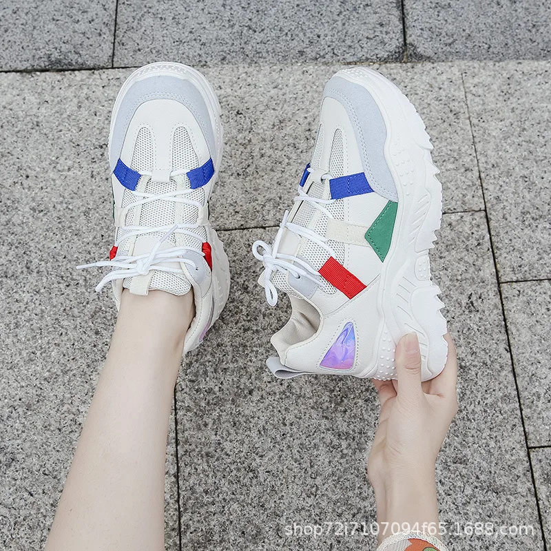 

Mesh MacBook Sports Footwear Children Korean-style Students Harajuku Wind Ulzzang Summer Hollow out Versatile Thick Bottomed