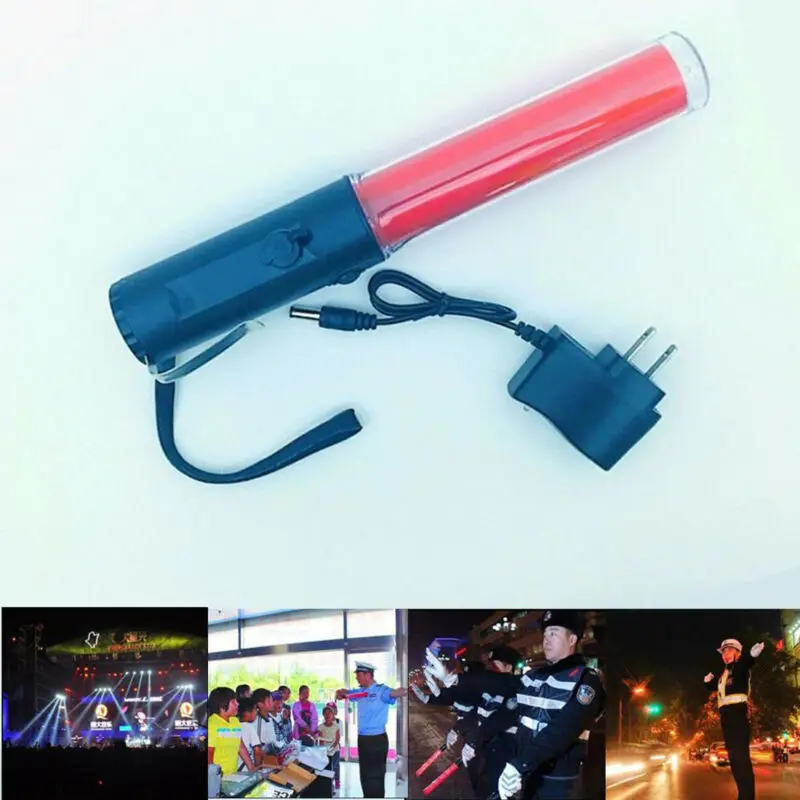 

Police Safety Traffic 3-mode Control Red LED Light Control wand baton US Plug