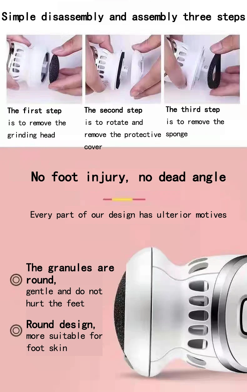 Dropship Electric Foot Grinder Vacuum Callus Remover Foot Pedicure Tools  Rechargeable Foot Files Clean Tools For Hard Cracked Skin to Sell Online at  a Lower Price