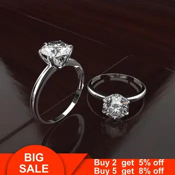 

Solitaire Promise ring Real 925 Sterling silver 1ct AAAAA cz Engagement Wedding Rings for women Bridal Statement Party Jewelry