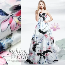 Принт шелковая органза атласная ткань 135 см ширина 14momme шелковая ткань для стежка размера плюс платье и рубашка для женщин Новинка Desigual