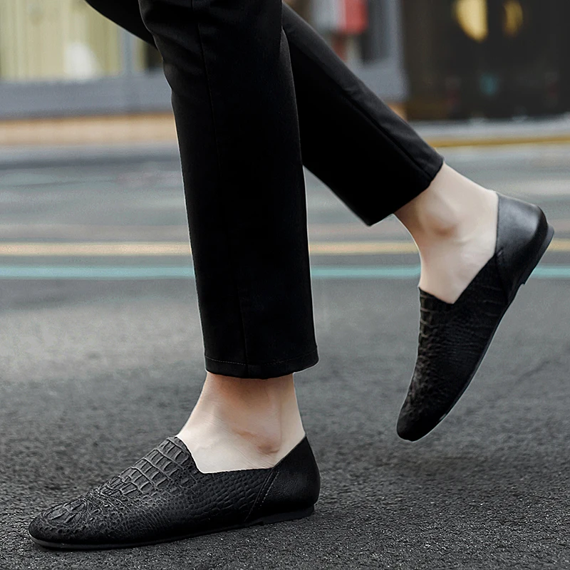 Mocasines de piel auténtica para hombre, zapatos informales de lujo a moda, ligeros, hechos a medida|Mocasines| - AliExpress