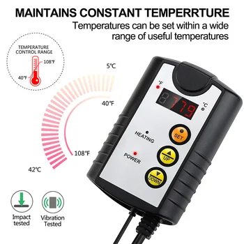 

Incubation Heat Mat Humidity Breeding For Plants Greenhouse Reptile Digital Display Temperature Control Thermostat Controller