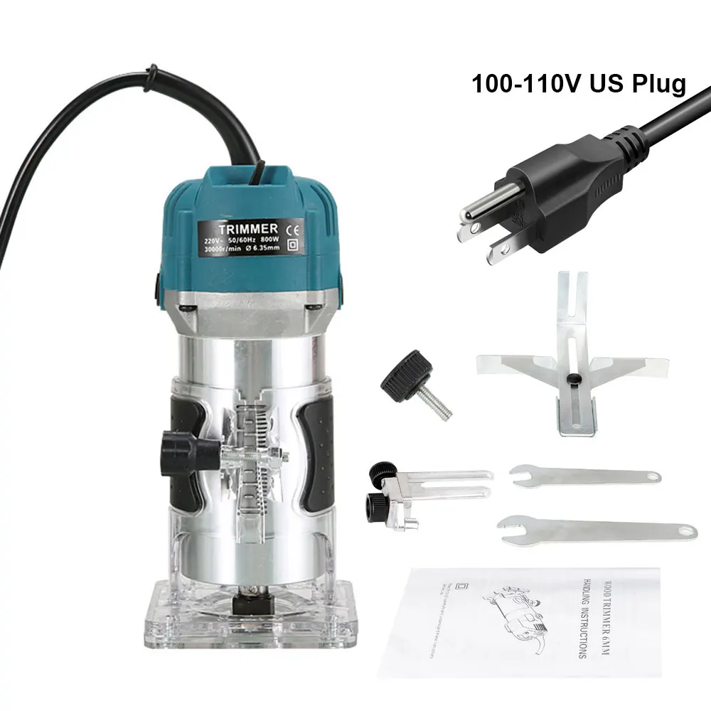 800W 30000RPM Wood Router Machine Woodworking Electric Trimmer 1/4 Inch Wood Carving Milling Cutting Tools Carpenter Power Tools wood pellet making machine