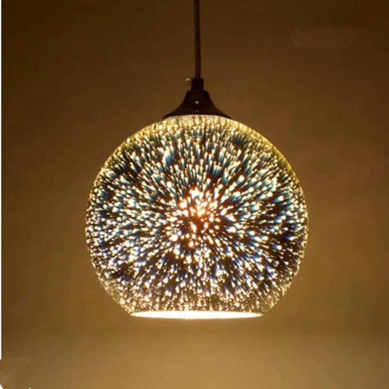 

Classic Design Led Lamp Pendant Light Diameter 15/20cm 3d Colorful Plated Glass Mirror Ball Hanging Light Fixture hanging lamp
