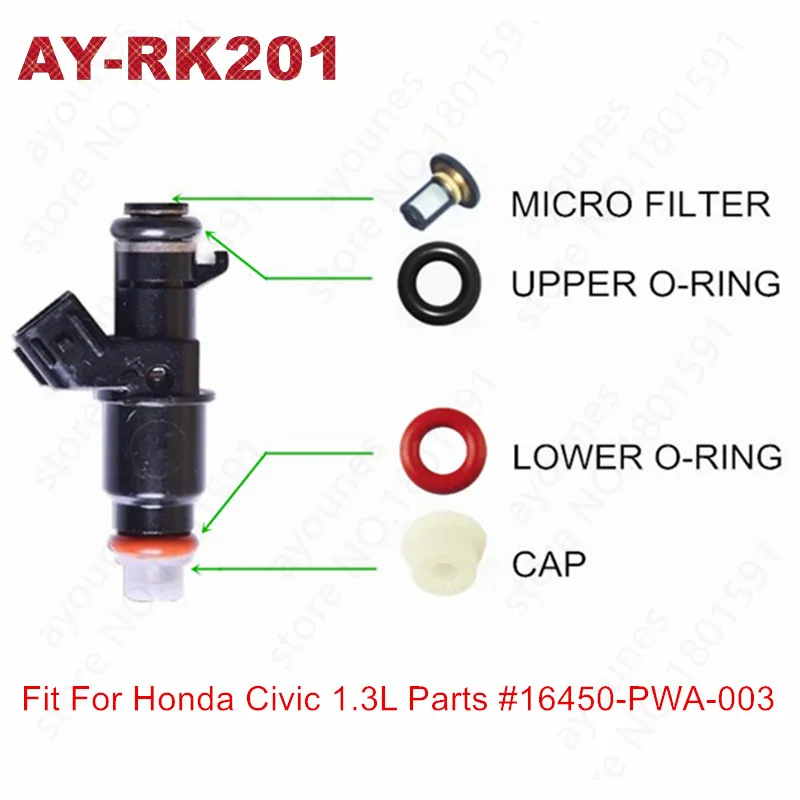 20 комплектов деталей #16450 PWA 003 ремонтные наборы топливной форсунки для Honda Civic 1.3L