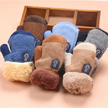 0-3 лет для маленьких мальчиков и девочек зимние вязаные перчатки теплые веревку полный митенки для пальцев перчатки для детей Дети аксессуары