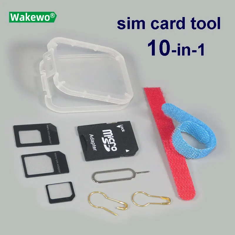 WAKEWO карта памяти micro SD чехол адаптер сим-карты Nano micro sim card для извлечения лотка sim-карты инструмент прозрачная, для коллекций ящик для хранения Чехол