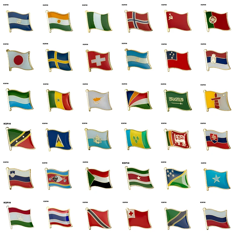Alloy Brooch Badge Brooches Metal Pins Art Pins National Flag Lapel Pin
