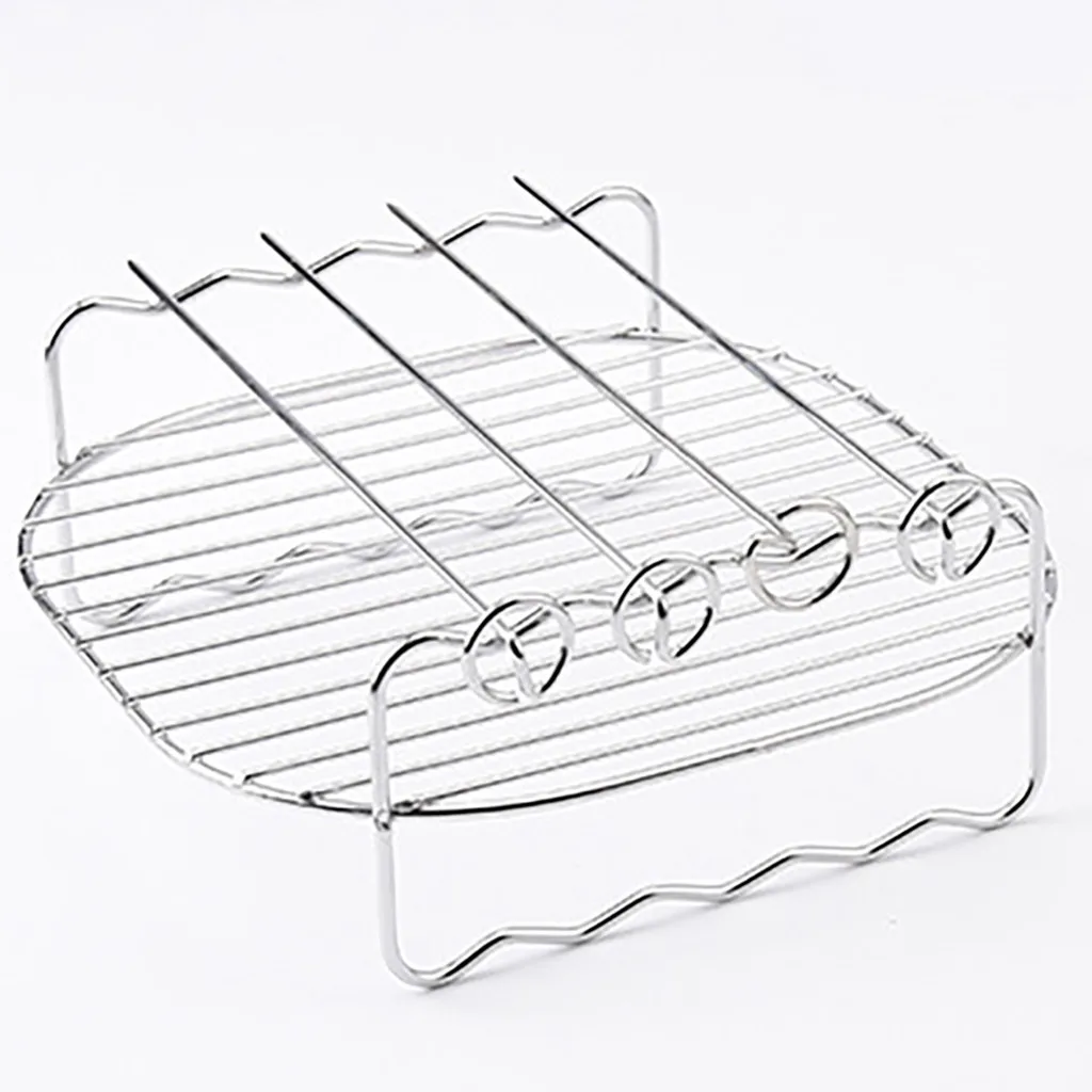 Air Fryer Accessories 9 Piece Bakeware Set Baking Basket Pizza Pan Stall Grill Grill Pot Mat Food Clip Brush Glove Cup#YL10